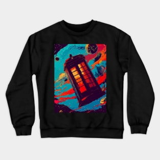 Phone booth in space pattern Crewneck Sweatshirt